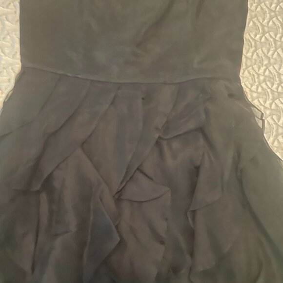 NWT! Rachel Zoe Strapless 100% Silk Black Ruffle Dress (Size 8) - Picture 3 of 16